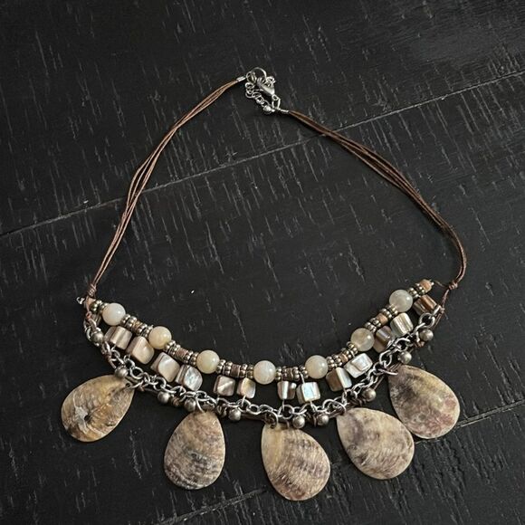 Shell Beaded Beach Boho Unique Necklace​​​​​​​​​​​​​​​ Oysterr Mother of Pearl​ - Picture 9 of 9